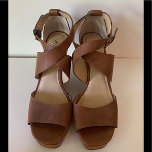 Lucky Brand Cross Strap Wedges